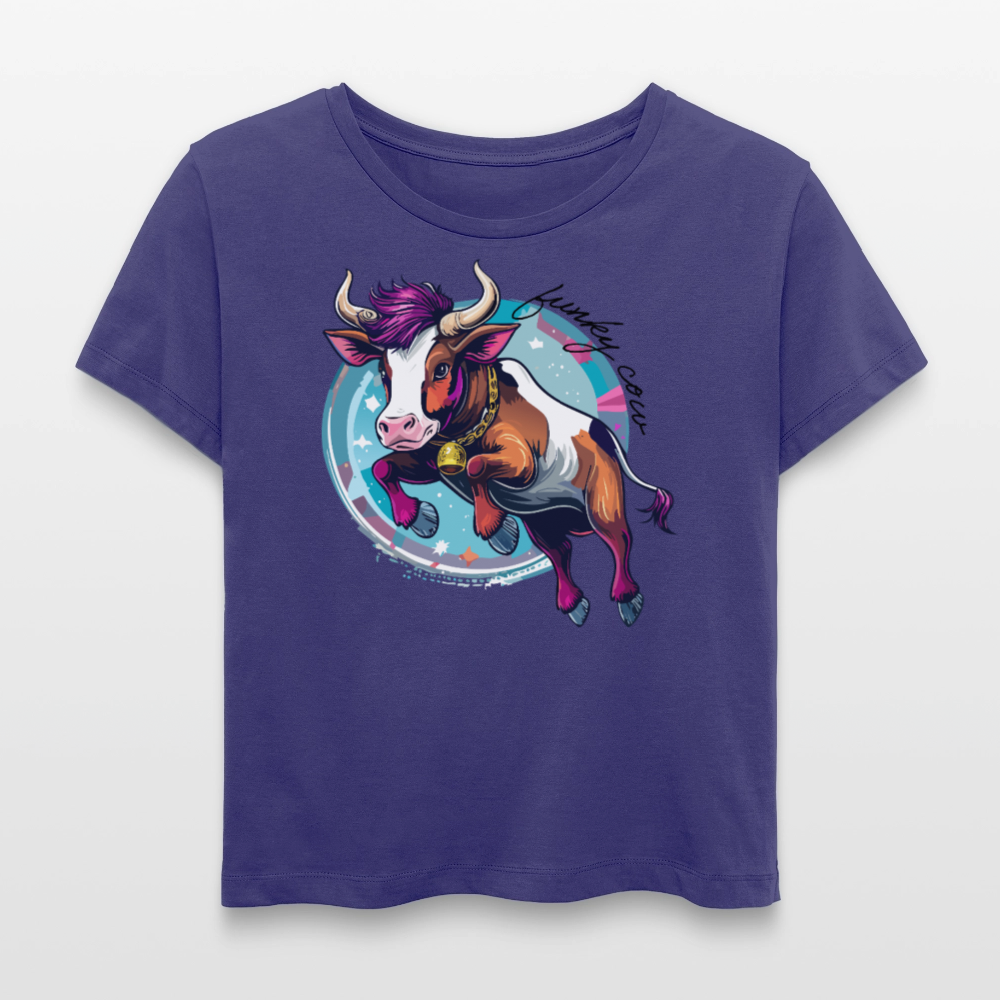 Frauen T-Shirt mit FUNKY COW PRINT - Dämmerung