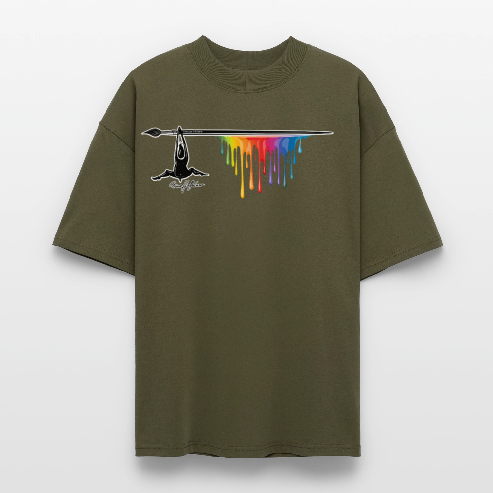 Oversized Unisex T-Shirt mit MÄNNLE PRINT - Khaki