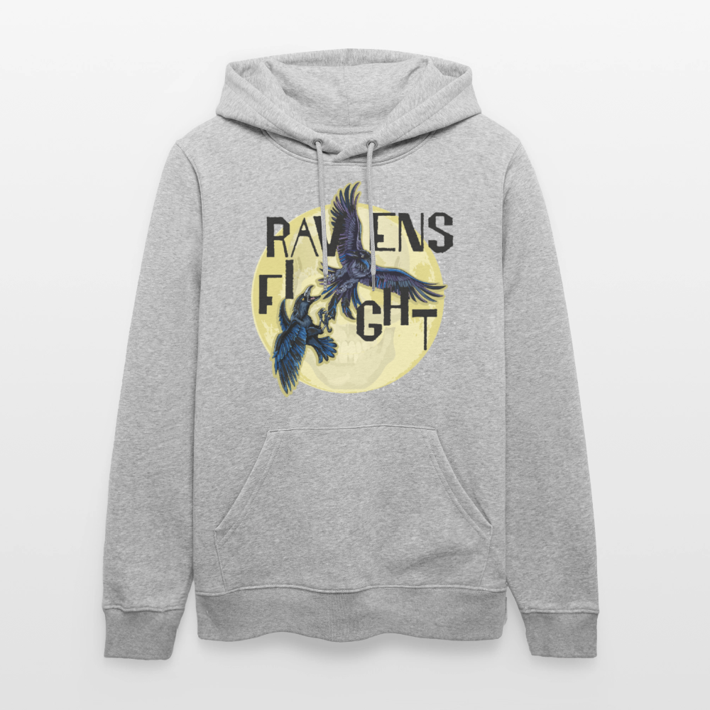 Unisex Hoodie mit RAVENS FIGHT PRINT - Grau meliert
