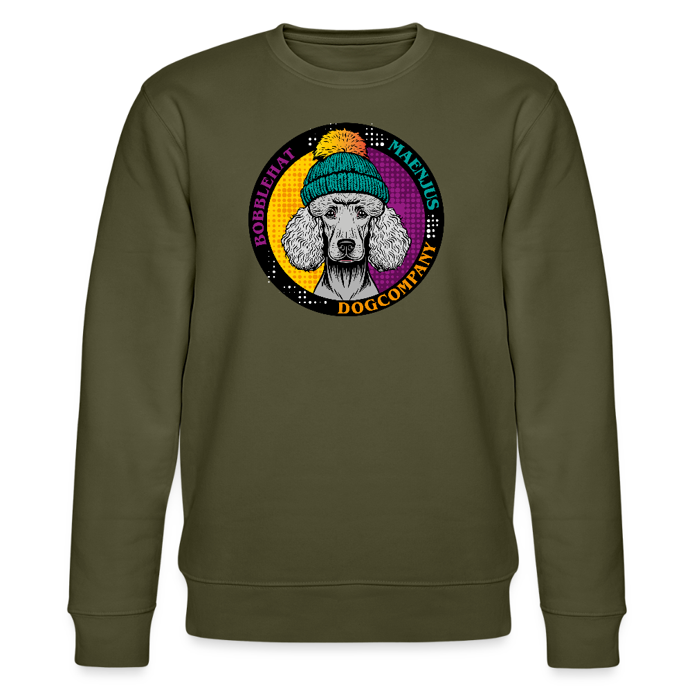 Unisex Bio-Sweatshirt mit BOBBLEHAT DOGCOMPANY PRINT - Khaki