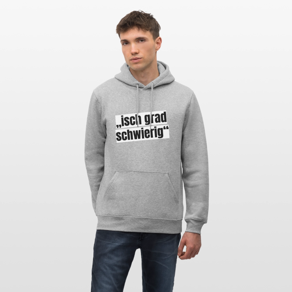 Unisex Hoodie mit ISCH GRAD SCHWIERIG PRINT - Grau meliert
