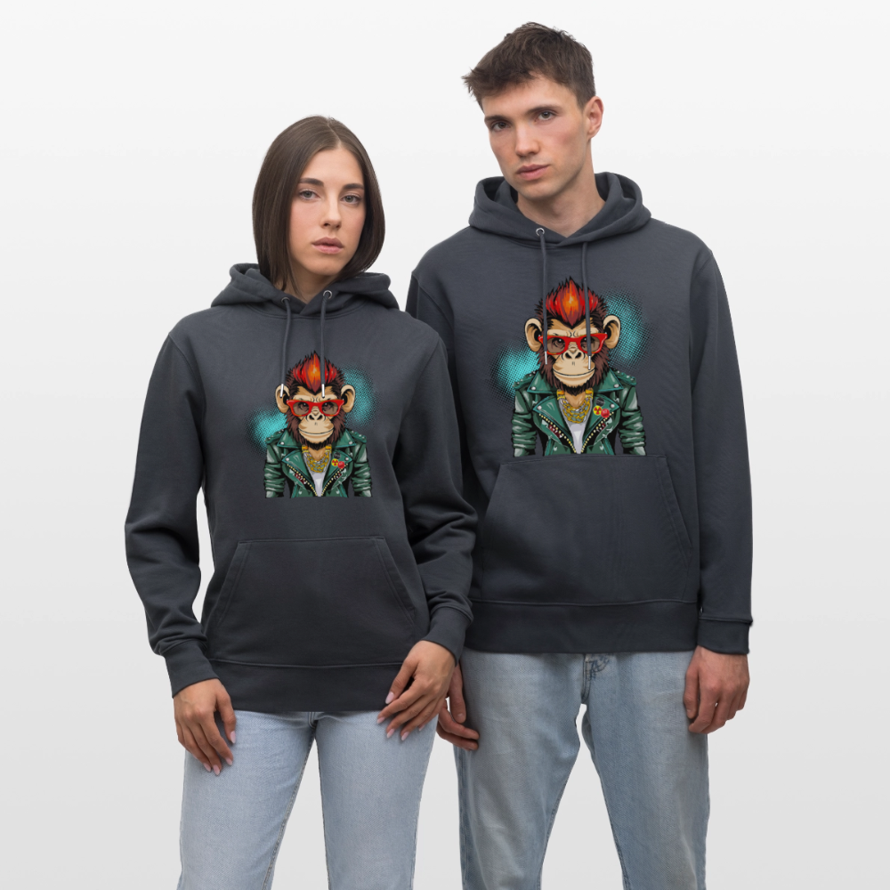 Unisex Hoodie mit MONKEY PRINT - Indigoblau