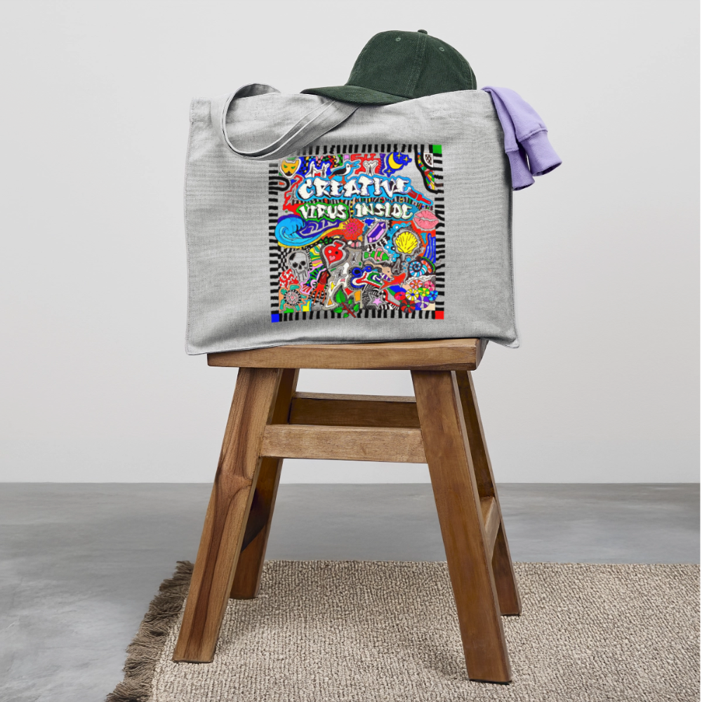 Recycelter Shopping Bag mit CREATIVE VIRUS INSIDE PRINT - Grau meliert