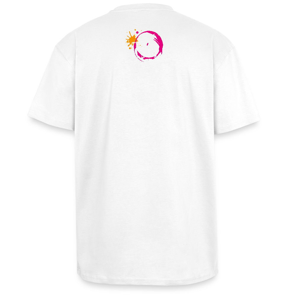 Heavy Oversize T-Shirt mit ES ESKALIERT EH PRINT - Weiß