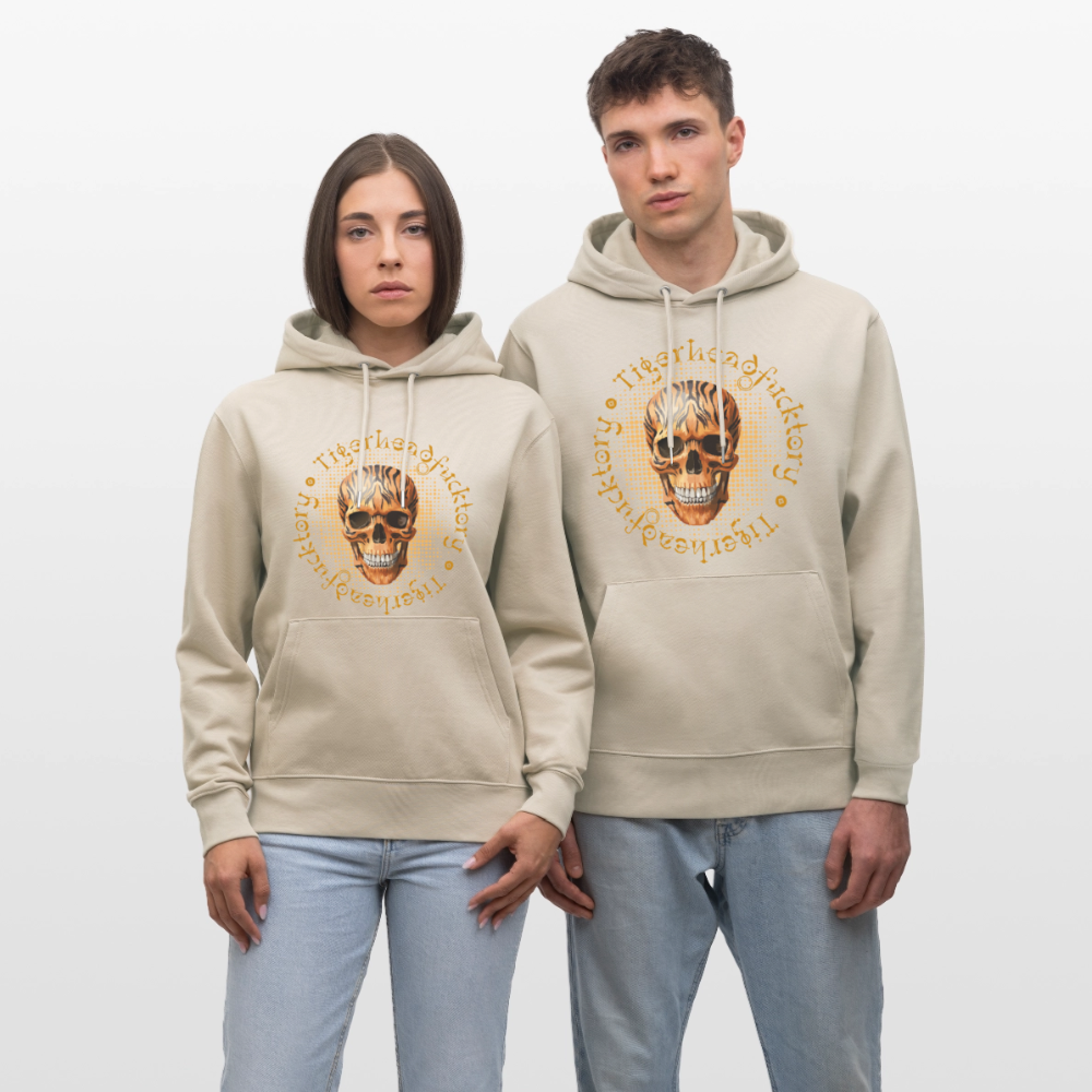Unisex Hoodie mit TIGERHEAD SKULL PRINT - Beige
