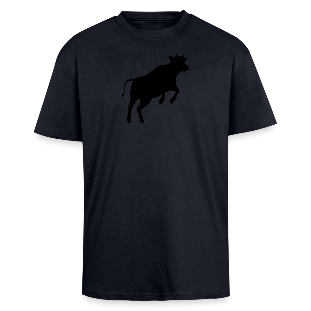 Heavy Oversize T-Shirt mit JUMPING COW PRINT - French Navy