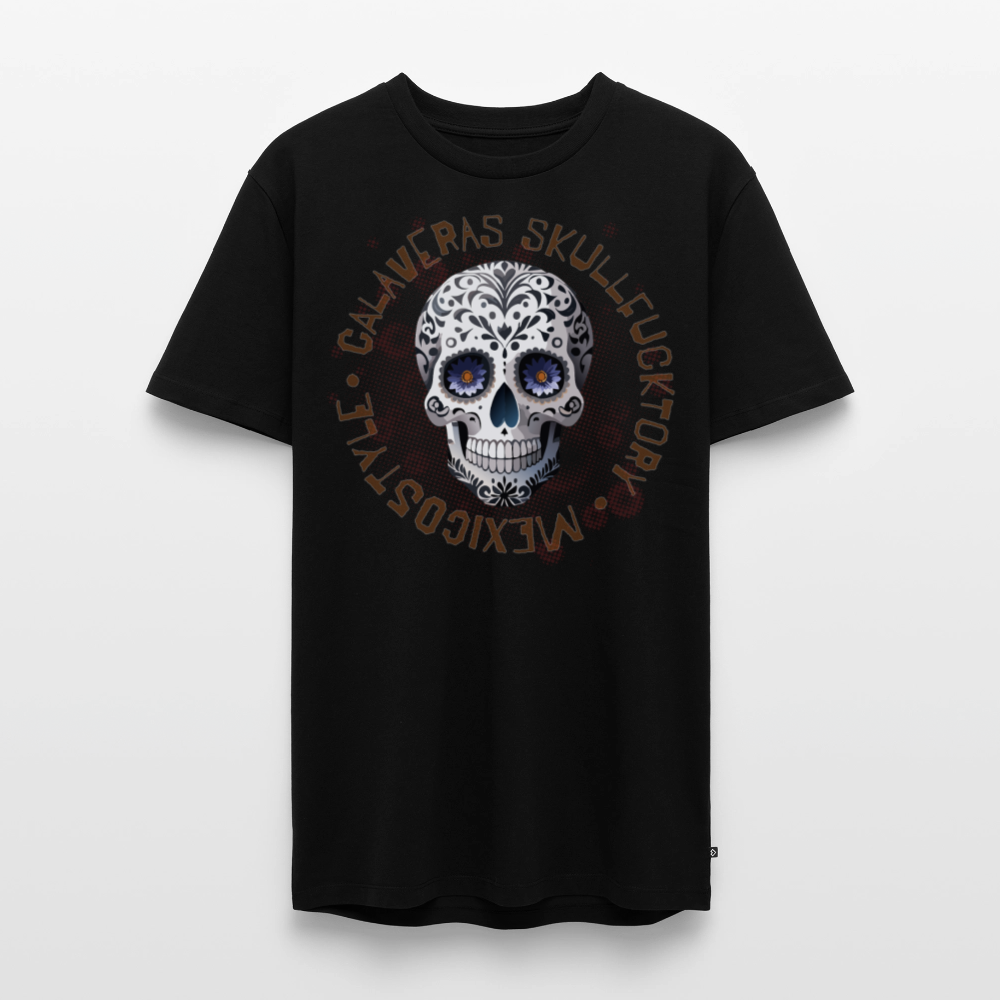 Männer Premium T-Shirt mit CALAVERAS SKULL PRINT - Schwarz
