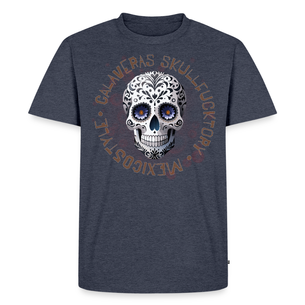 Männer Premium T-Shirt mit CALAVERAS SKULL PRINT - Jeansblau