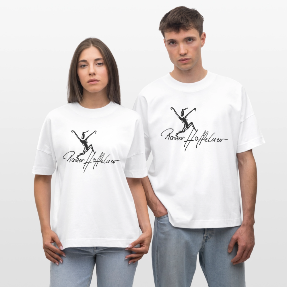 Oversized Unisex T-Shirt mit TUSCHEWEIBCHEN PRINT - Weiß