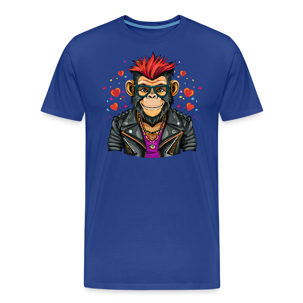 Männer Premium T-Shirt mit MONKEY IN LOVE PRINT - Königsblau