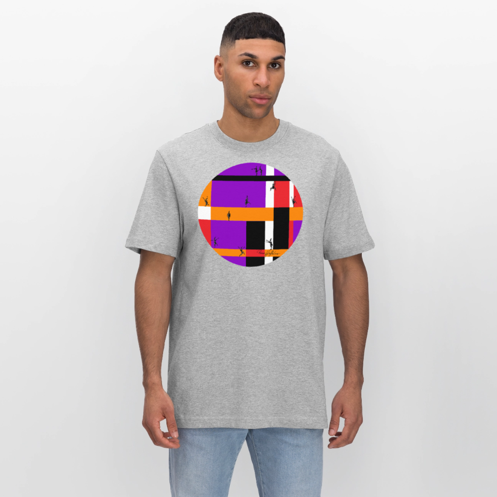 Relaxed Fit Unisex Bio-T-Shirt mit DYNAMIC FIELDS PRINT - Grau meliert