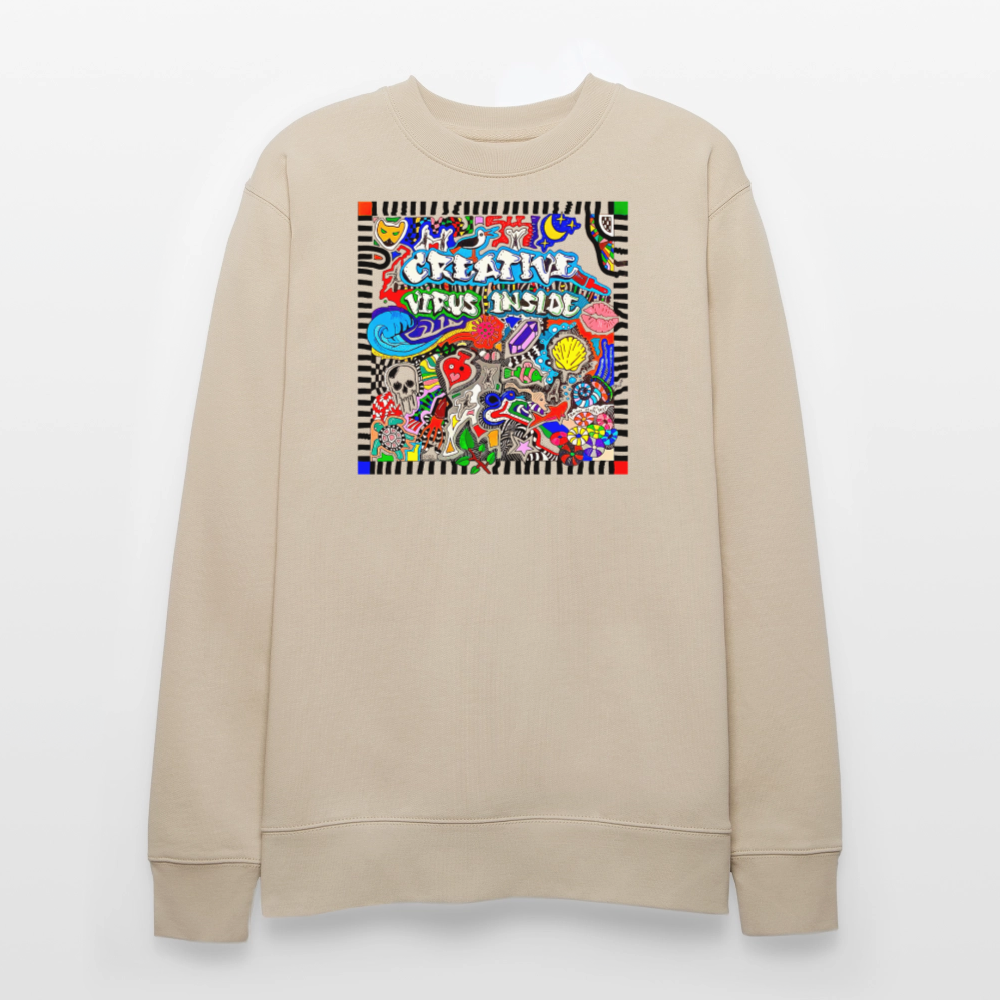 Unisex Bio-Sweatshirt mit CREATIVE VIRUS INSIDE PRINT - Beige