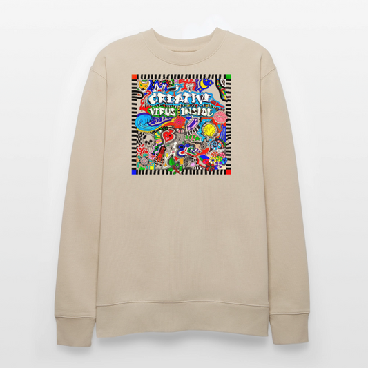 Unisex Bio-Sweatshirt mit CREATIVE VIRUS INSIDE PRINT - Beige