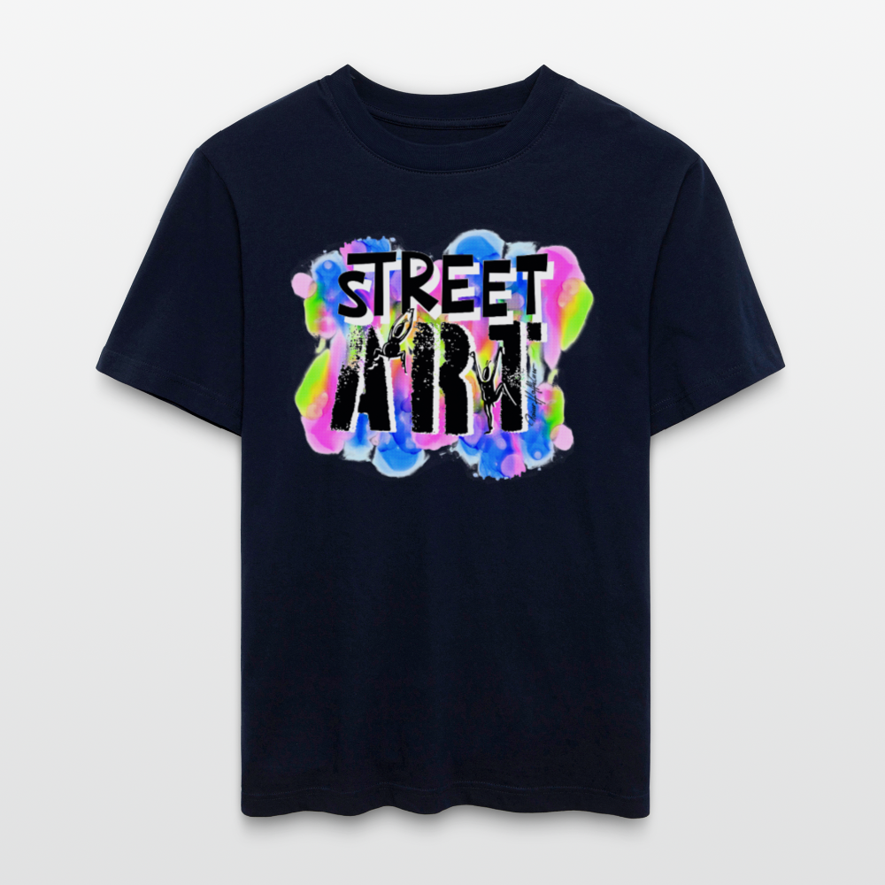 Unisex Bio-T-Shirt mit STREET ART PRINT - Navy