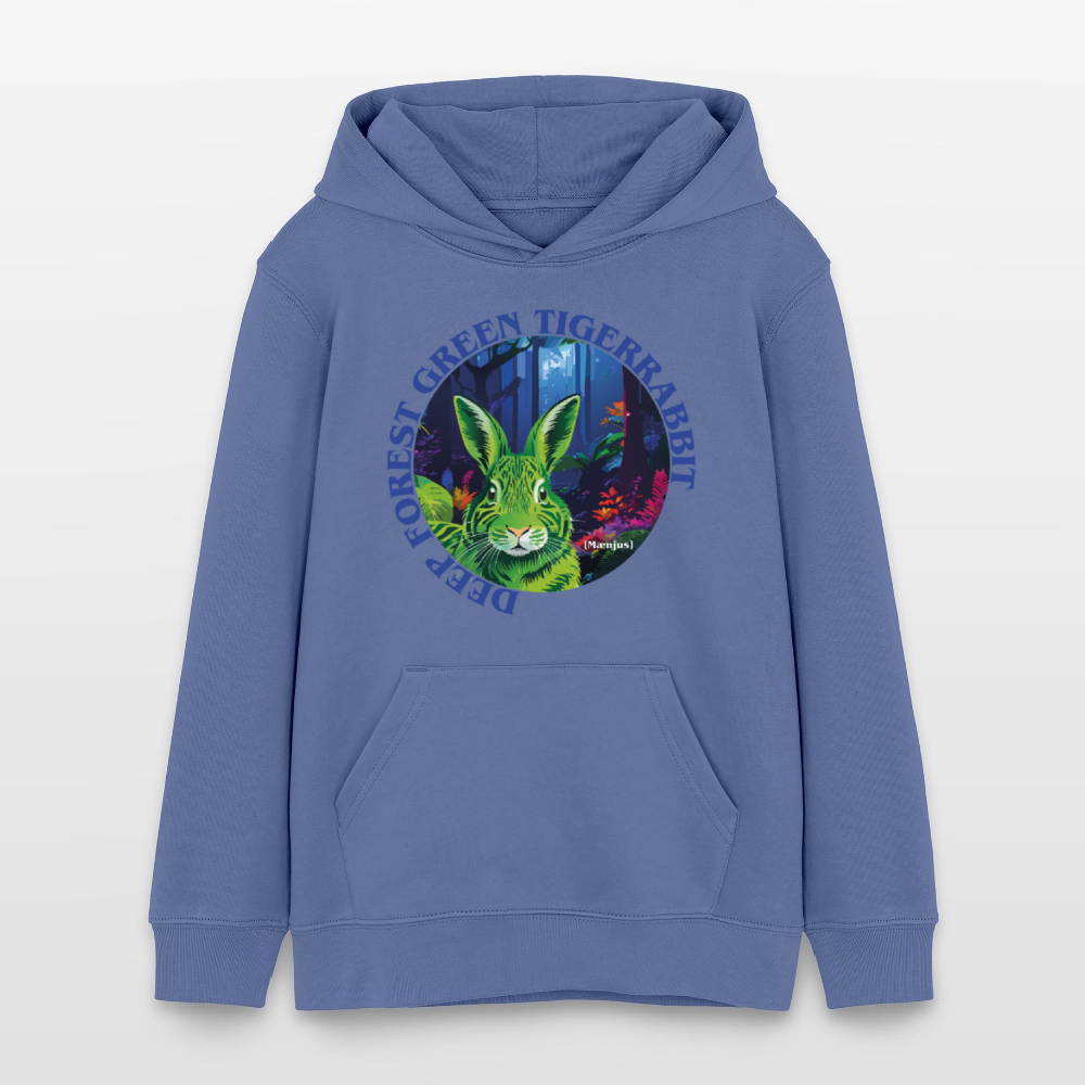 MNJS TEENS Bio-Hoodie mit DEEP FOREST GREEN TIGERRABBIT PRINT - Blau