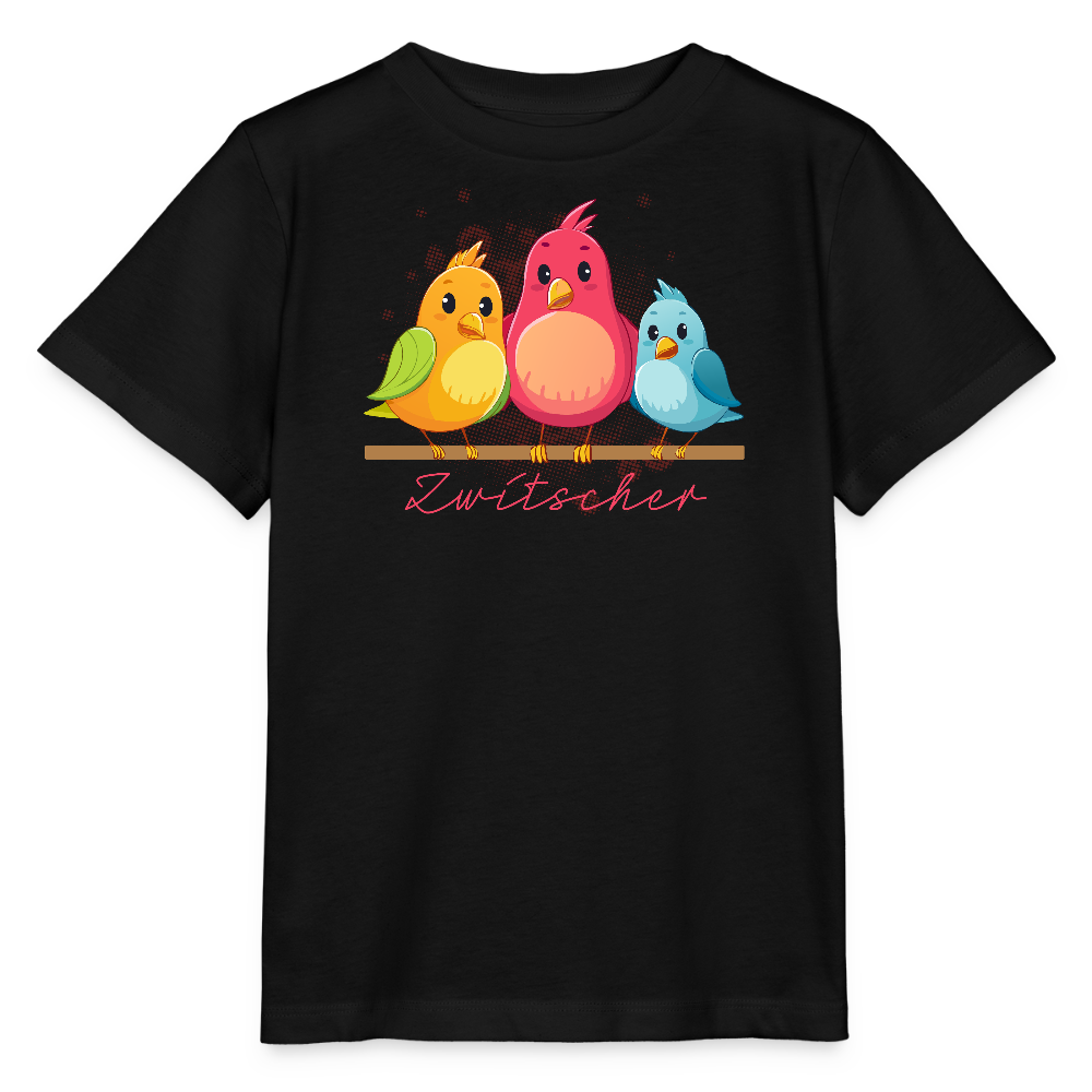 Kinder T-Shirt MINI mit Zwitschergäng Print - Schwarz