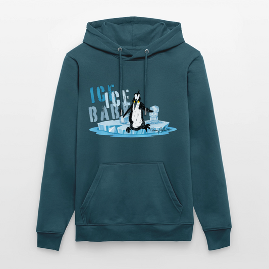 Unisex Bio-Hoodie mit ICE ICE BABY PINGUIN PRINT - Dunkles Petrol