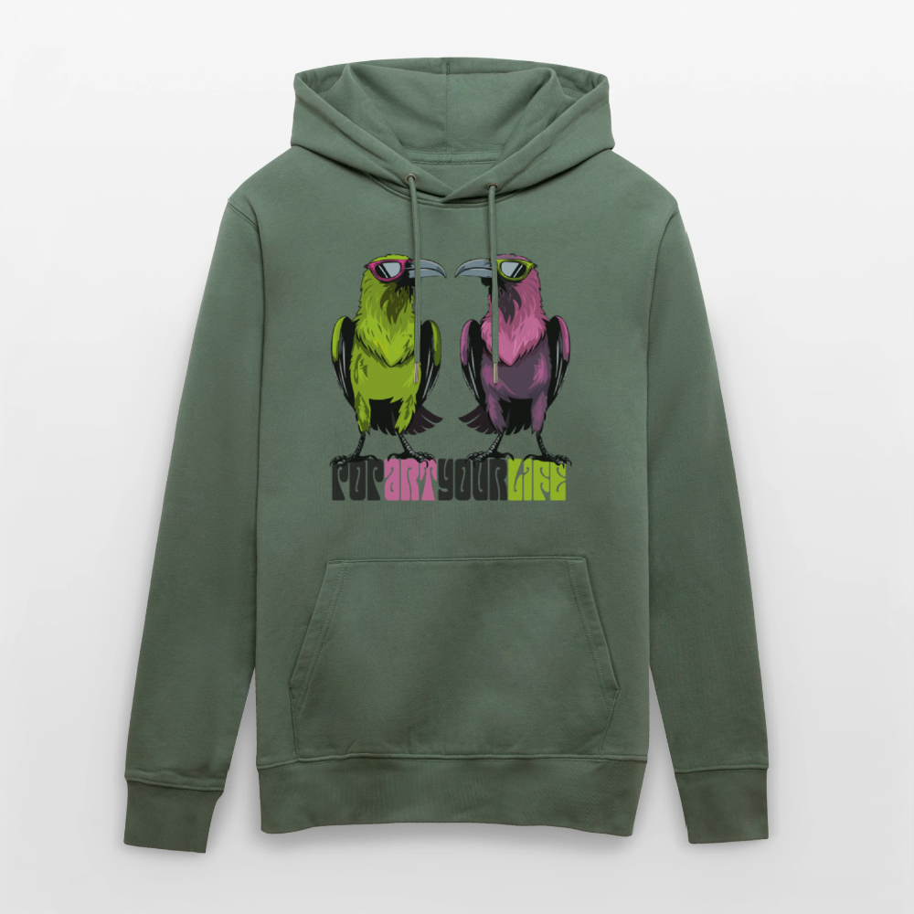 Unisex Hoodie mit POPART YOUR LIFE PRINT - Tanngrün