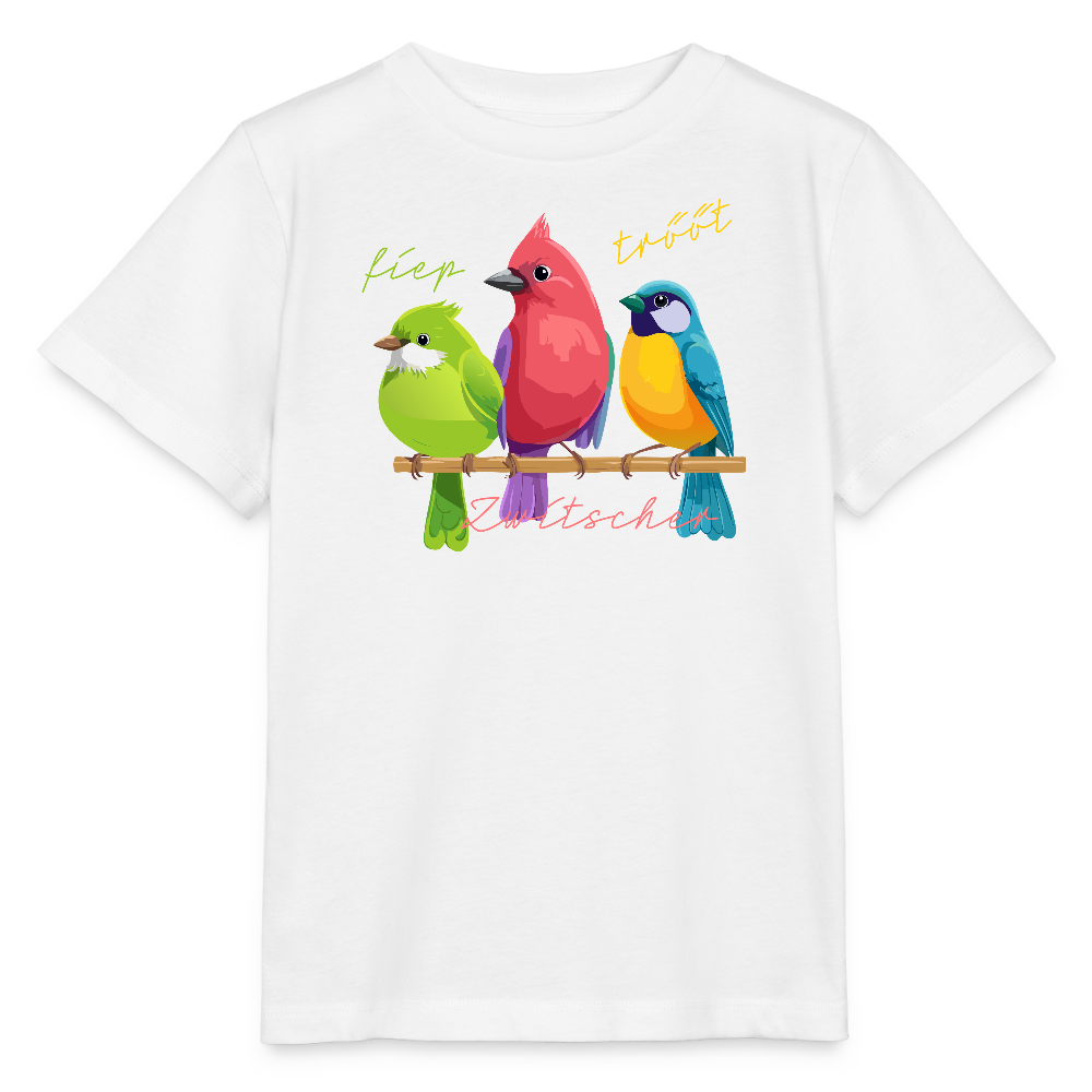 Kinder T-Shirt MINI mit Zwitschergäng Print - Weiß