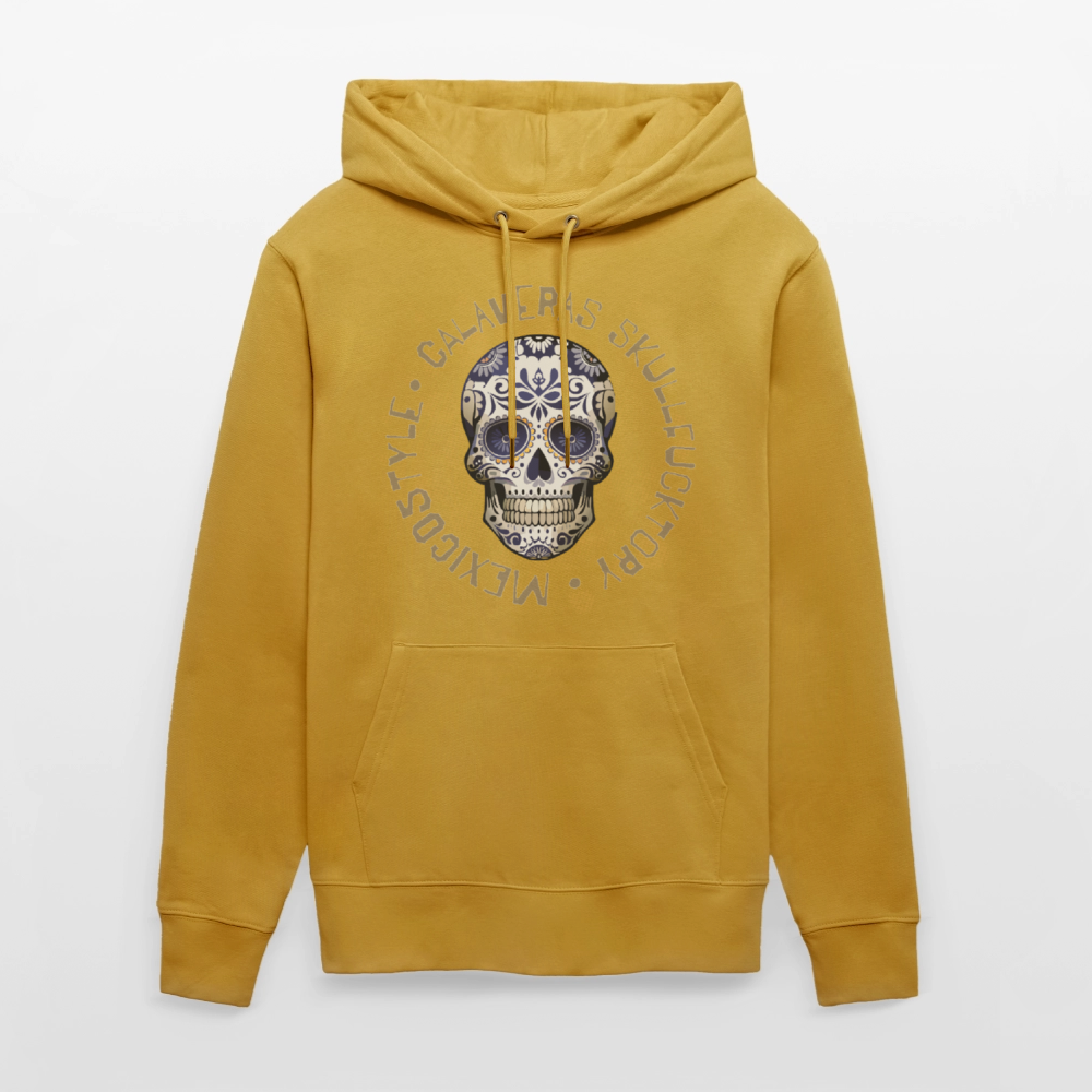 Unisex Hoodie mit CALAVERAS SKULL PRINT - Ocker