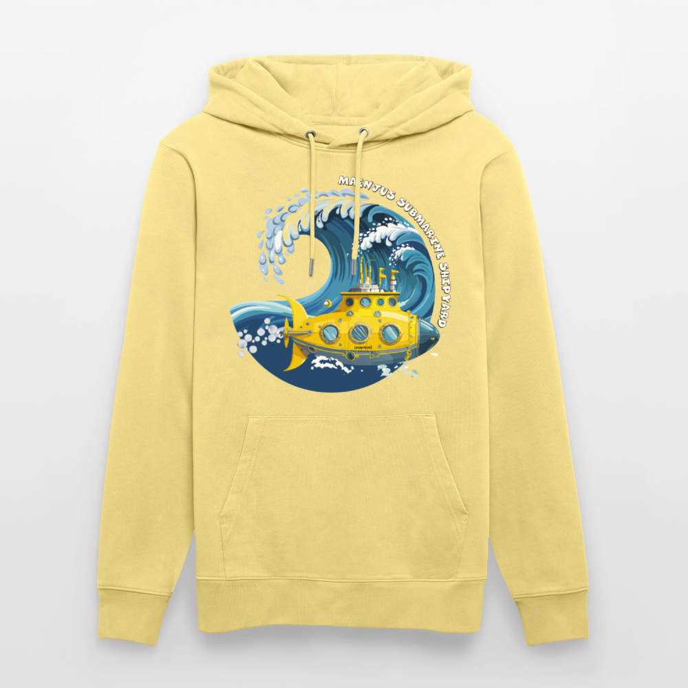 Unisex Bio-Hoodie mit MAENJUS SUBMARINE SHIPYARD PRINT - Gelb Viva