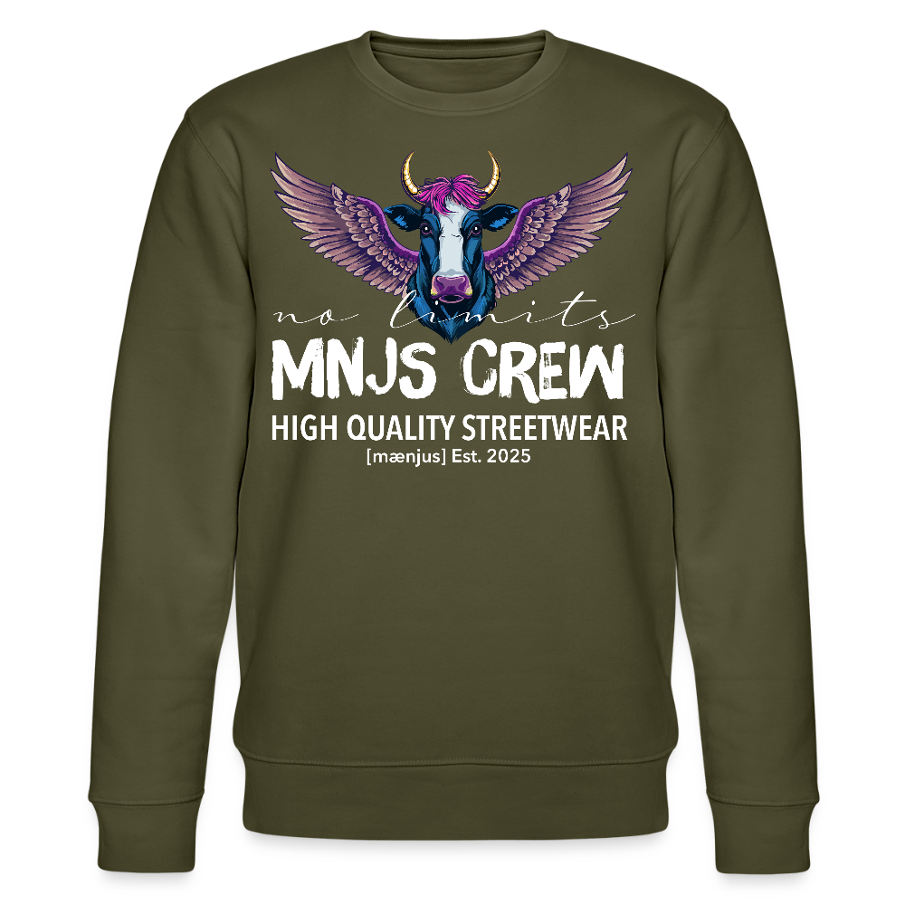 Unisex Bio-Sweatshirt mit MNJS CREW no limits PRINT - Khaki