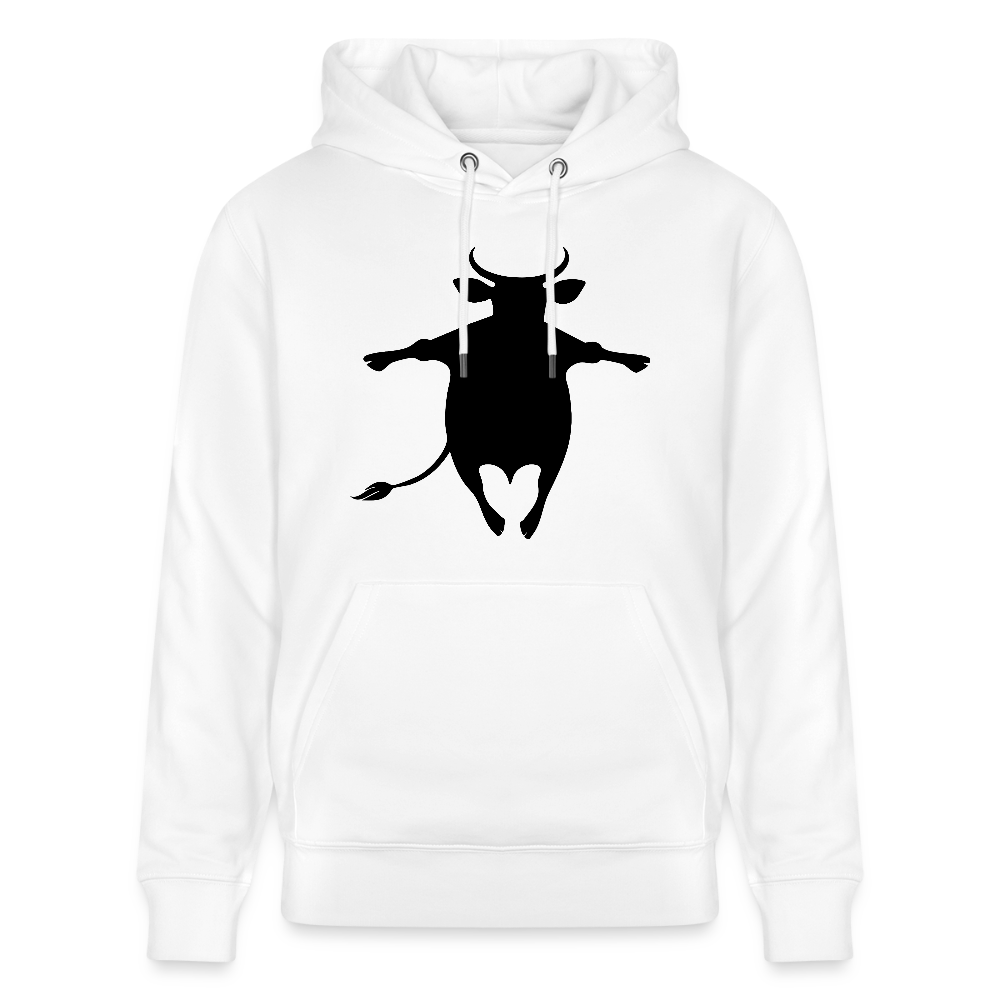 Unisex Hoodie mit HAPPY COW PRINT - Weiß