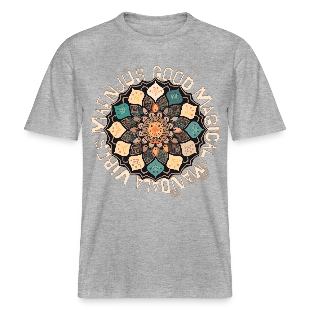 Unisex Bio-T-Shirt mit MANDALA VIBES PRINT - Grau meliert