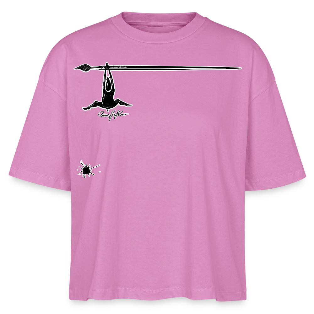 Frauen Boxy Bio-T-Shirt mit MÄNNLE PRINT - Pink