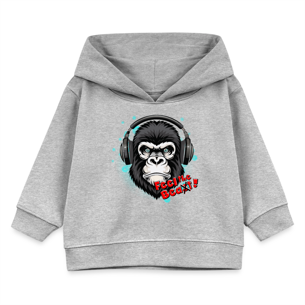 MNJS KIDS Bio Hoodie mit FEEL THE BEA(S)T PRINT - Grau meliert