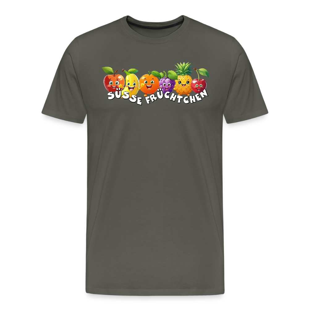 Männer Premium T-Shirt mit SÜSSE FRÜCHTCHEN PRINT - Asphalt