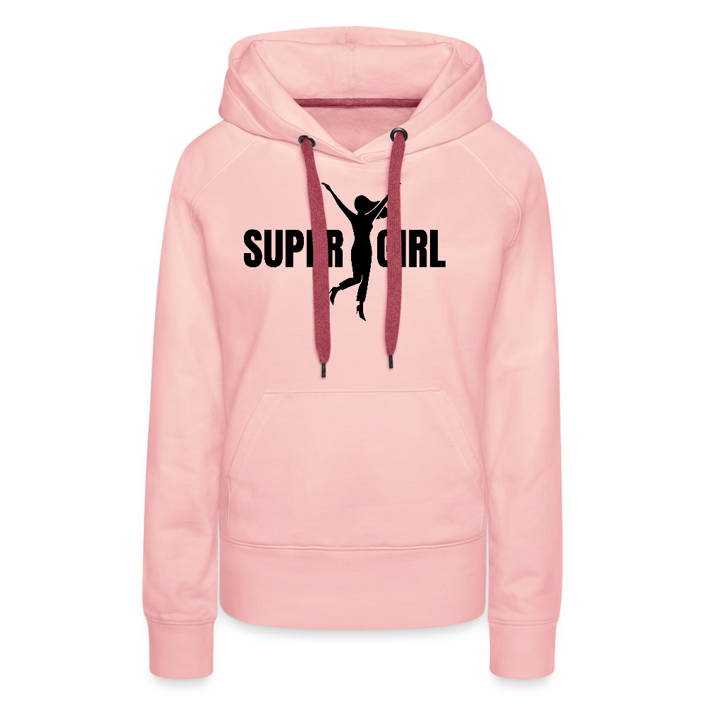 Frauen Premium Hoodie mit SUPERGIRL PRINT - Kristallrosa