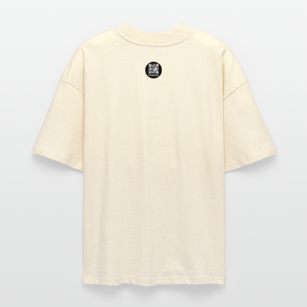 Oversized Unisex Bio T-Shirt mit SANTASKULL FUCKTORY PRINT - Weißgrau