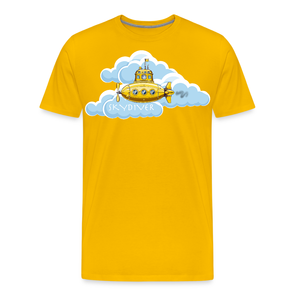 Männer Premium T-Shirt mit SKYDIVER PRINT - Sonnengelb