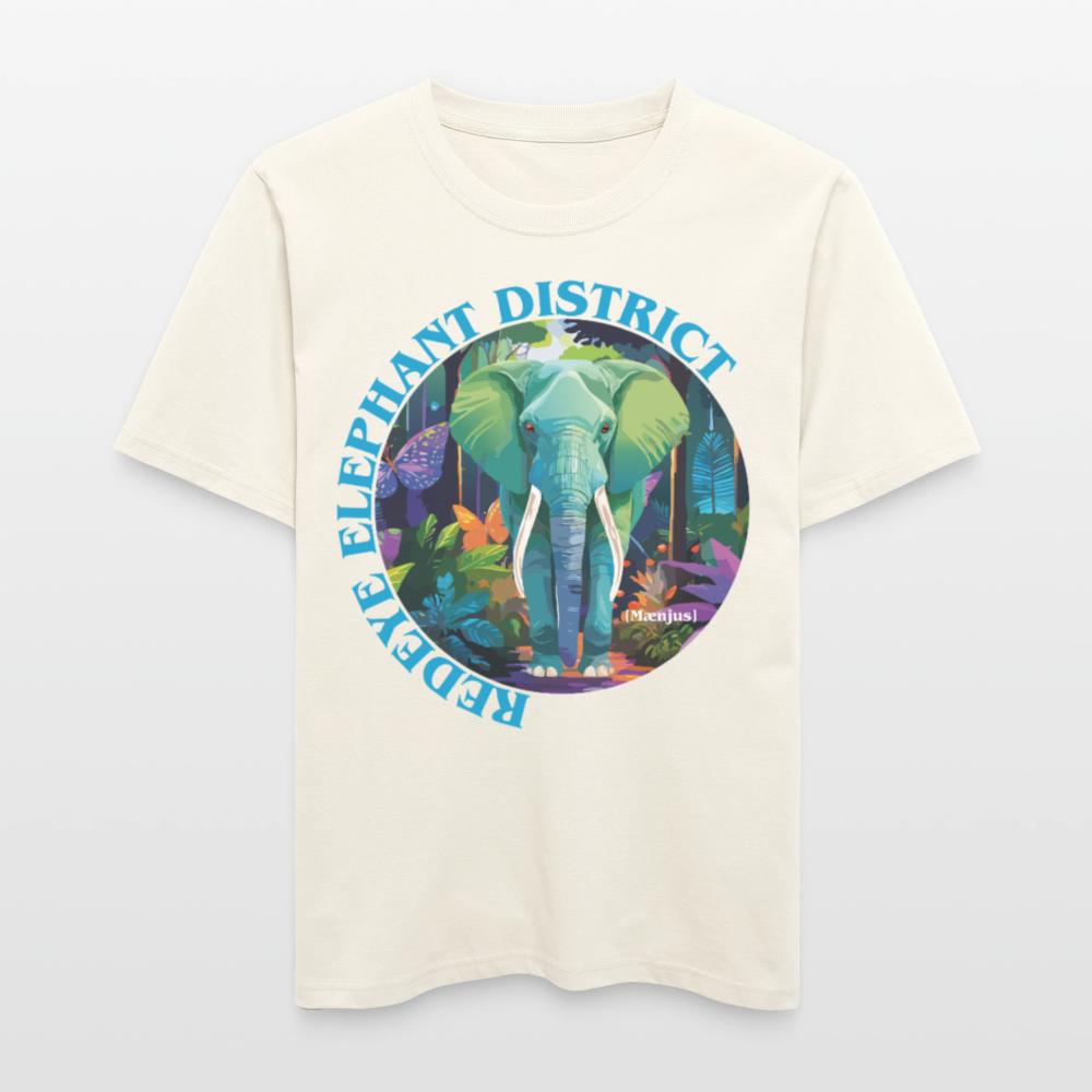 Relaxed Fit Unisex Bio-T-Shirt mit REDEYE ELEPHANT DISTRICT PRINT Vorderseite - Naturweiß