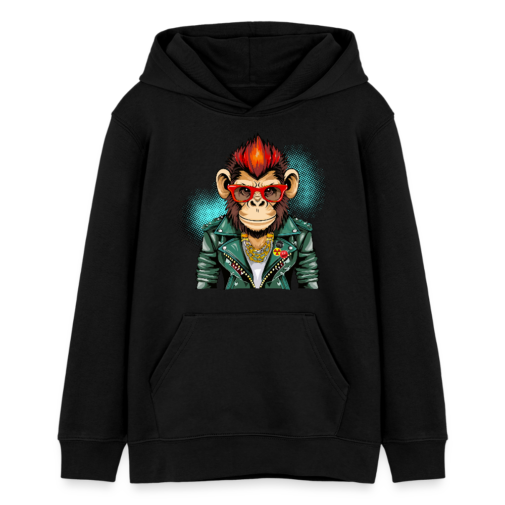 MNJS TEENS Bio-Hoodie mit MONKEY PRINT - Schwarz