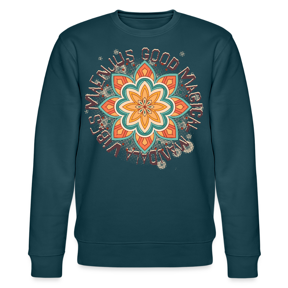 Unisex Bio-Sweatshirt mit MANDALA VIBES PRINT - Dunkles Petrol