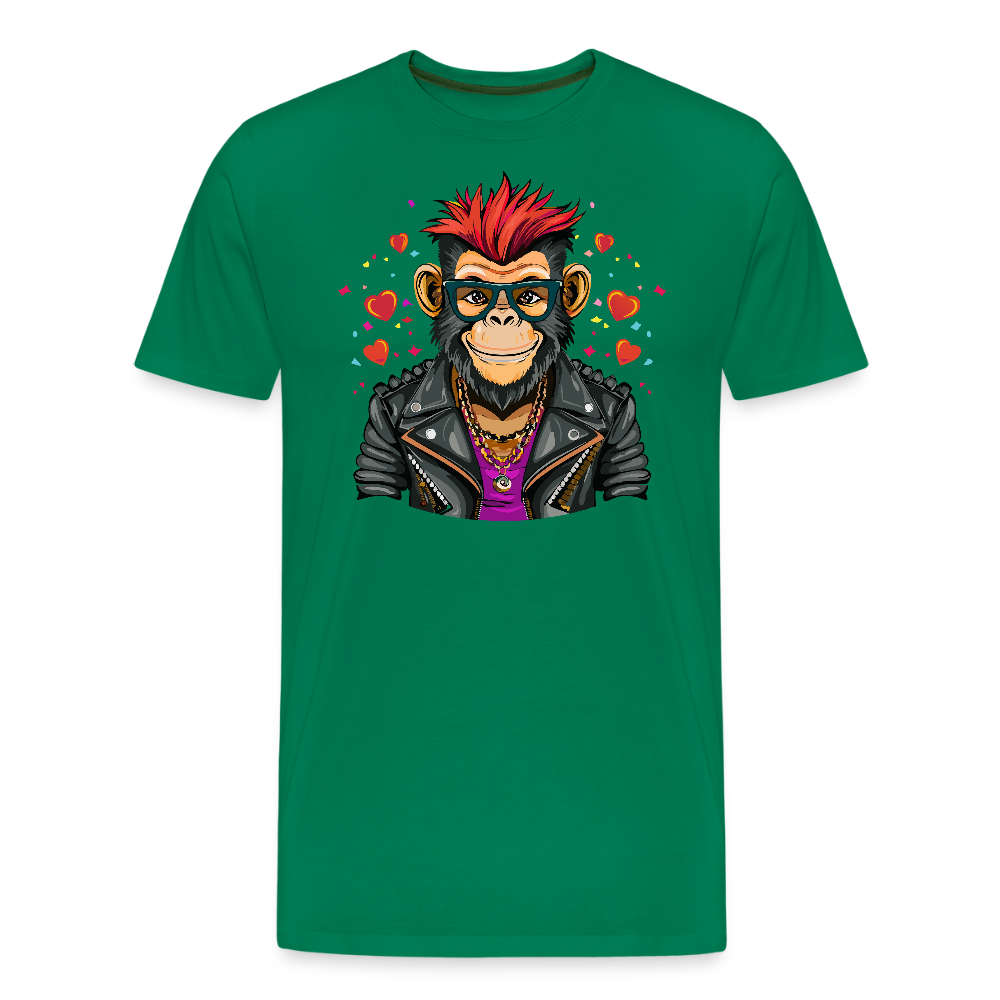 Männer Premium T-Shirt mit MONKEY IN LOVE PRINT - Kelly Green