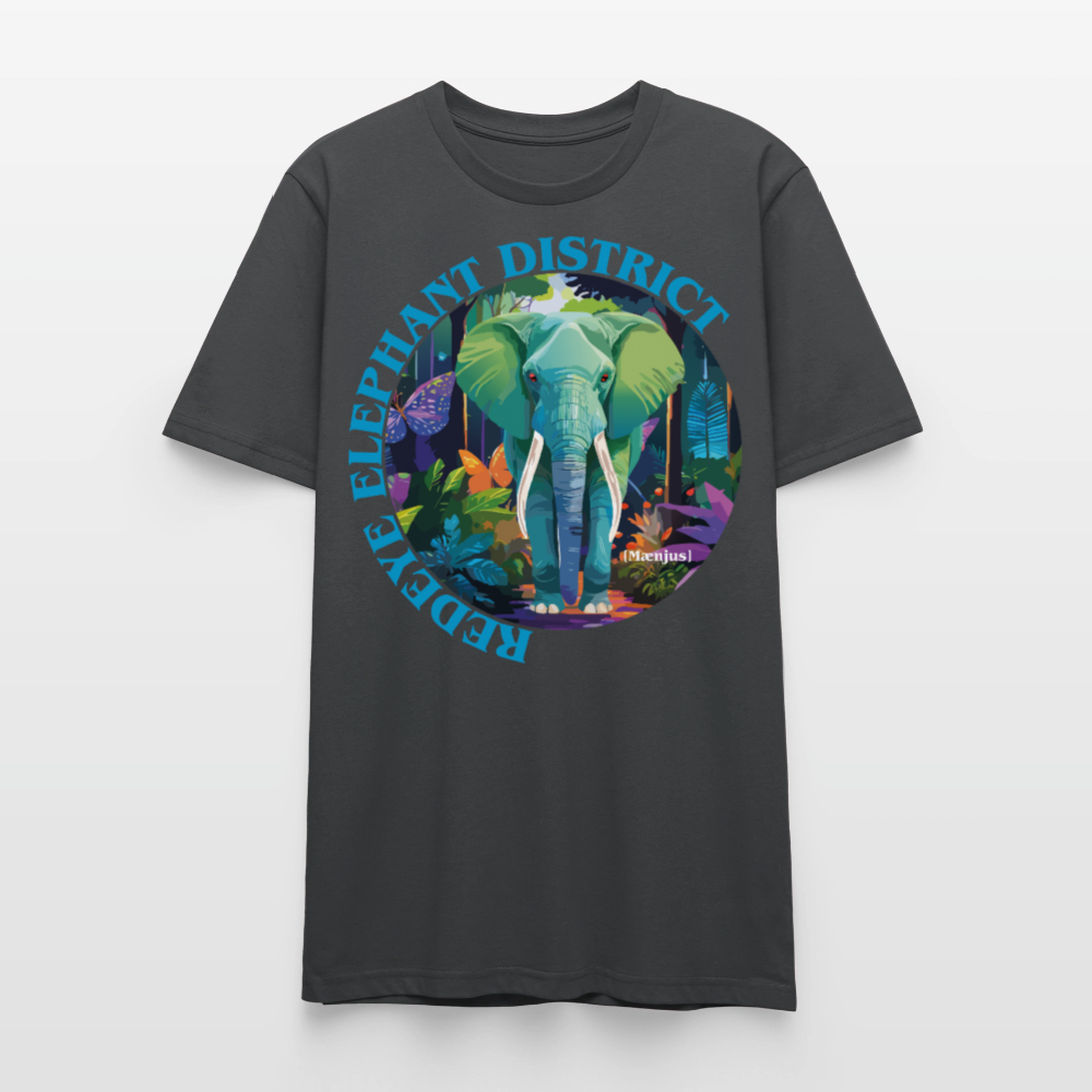 Unisex T-Shirt mit REDEYE ELEPHANT DISTRICT PRINT Vorderseite - Anthrazit