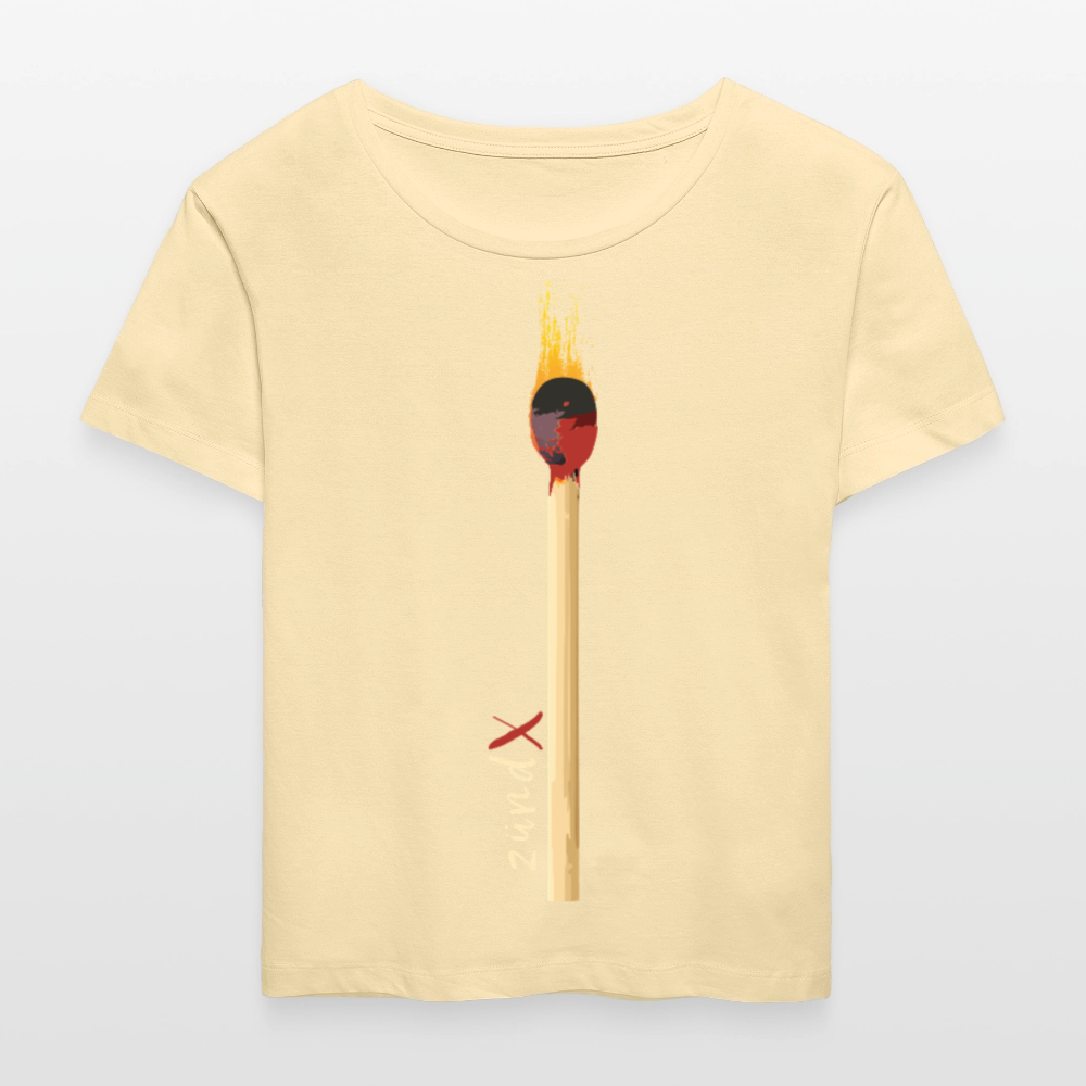 Frauen Bio Rundhals T-Shirt mit zündX PRINT - Creme