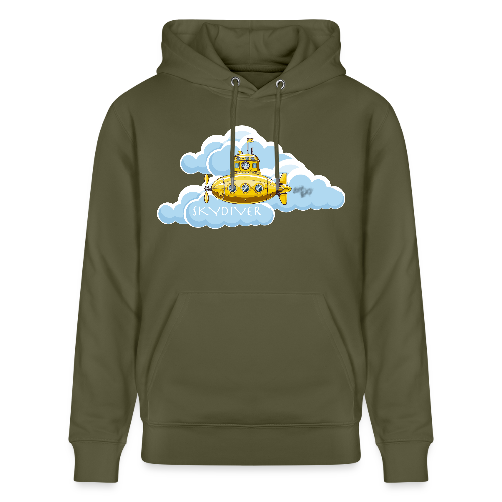 Unisex Bio-Hoodie mit SKYDIVER PRINT - Khaki Grün