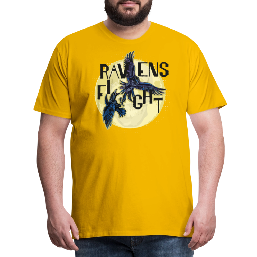 Männer Premium T-Shirt mit RAVENS FIGHT PRINT - Sonnengelb