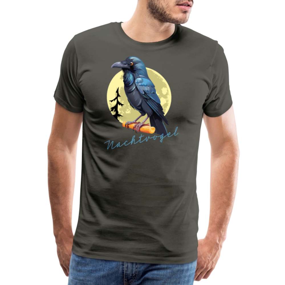 Männer Premium T-Shirt mit NACHTVOGEL PRINT - Asphalt