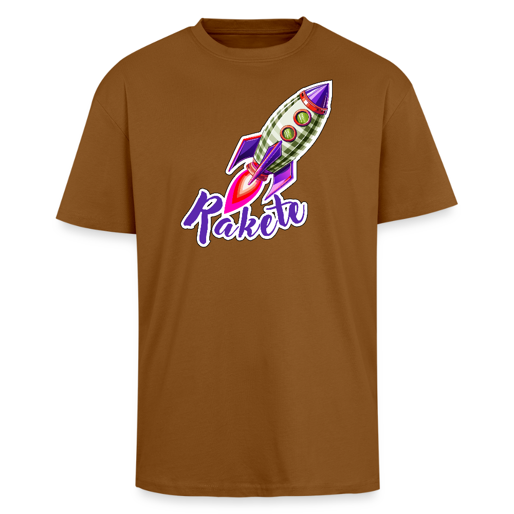 Heavy Oversize T-Shirt mit RAKETE PRINT - Toffee