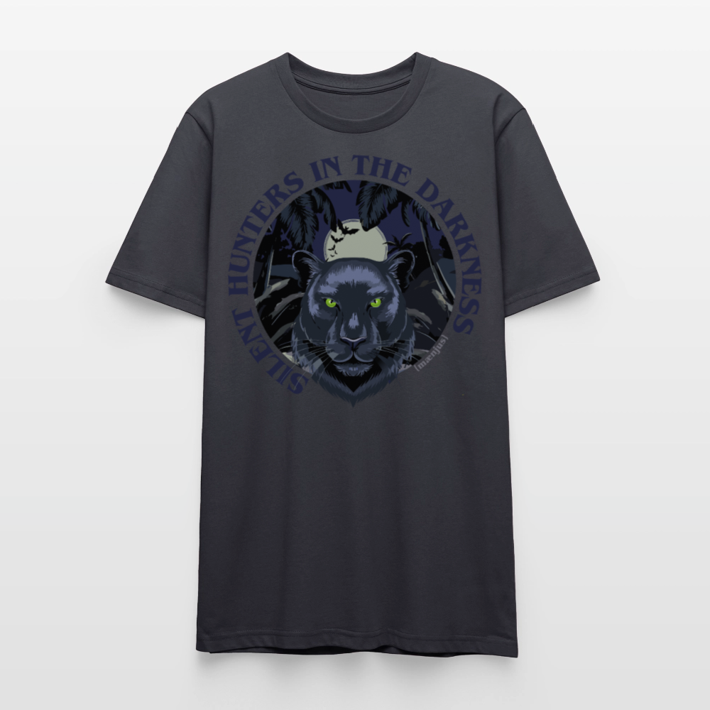 Unisex T-Shirt mit SILENT HUNTERS IN THE DARKNESS PRINT Vorderseite - Dunkles Graublau