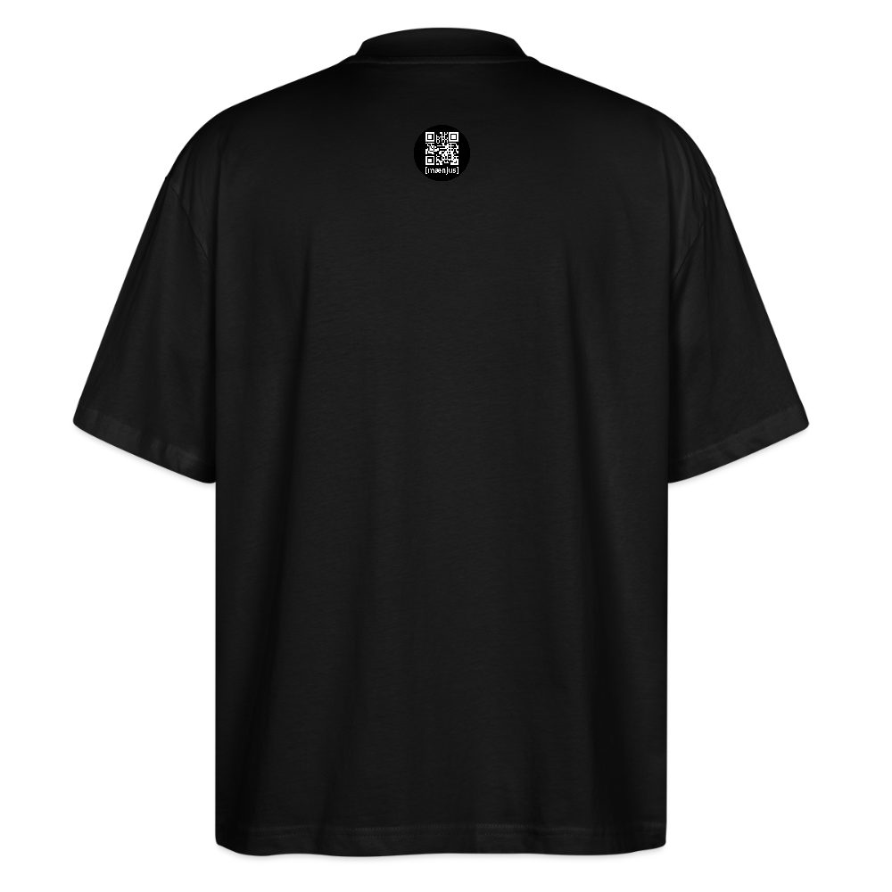 Oversized Unisex Bio T-Shirt mit FEUERHERZ LILA PRINT - Schwarz