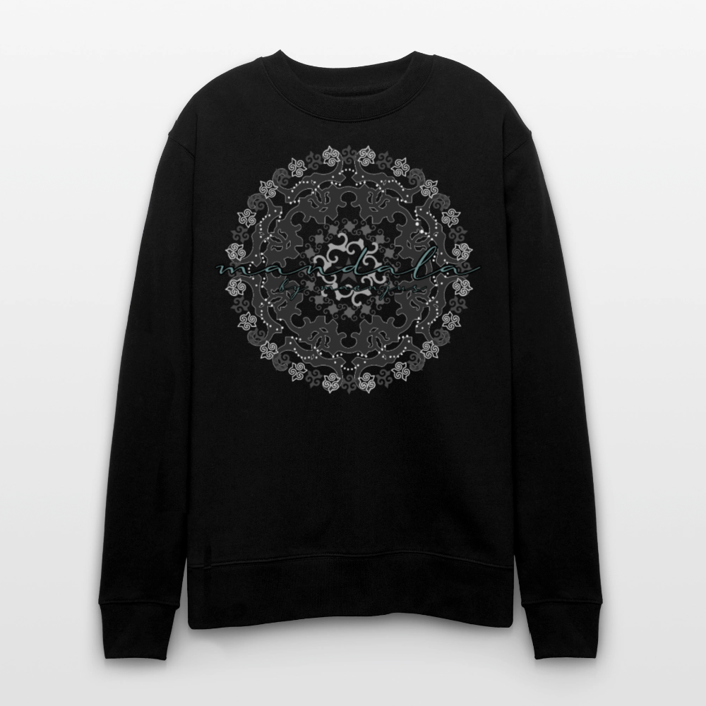 Unisex Bio-Sweatshirt mit BLACK MANDALA PRINT - Schwarz
