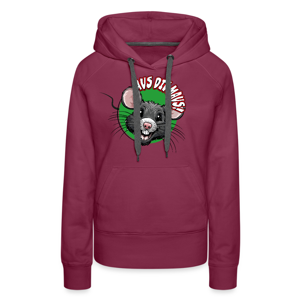 Frauen Premium Hoodie mit AUS DIE MAUS PRINT - Bordeaux