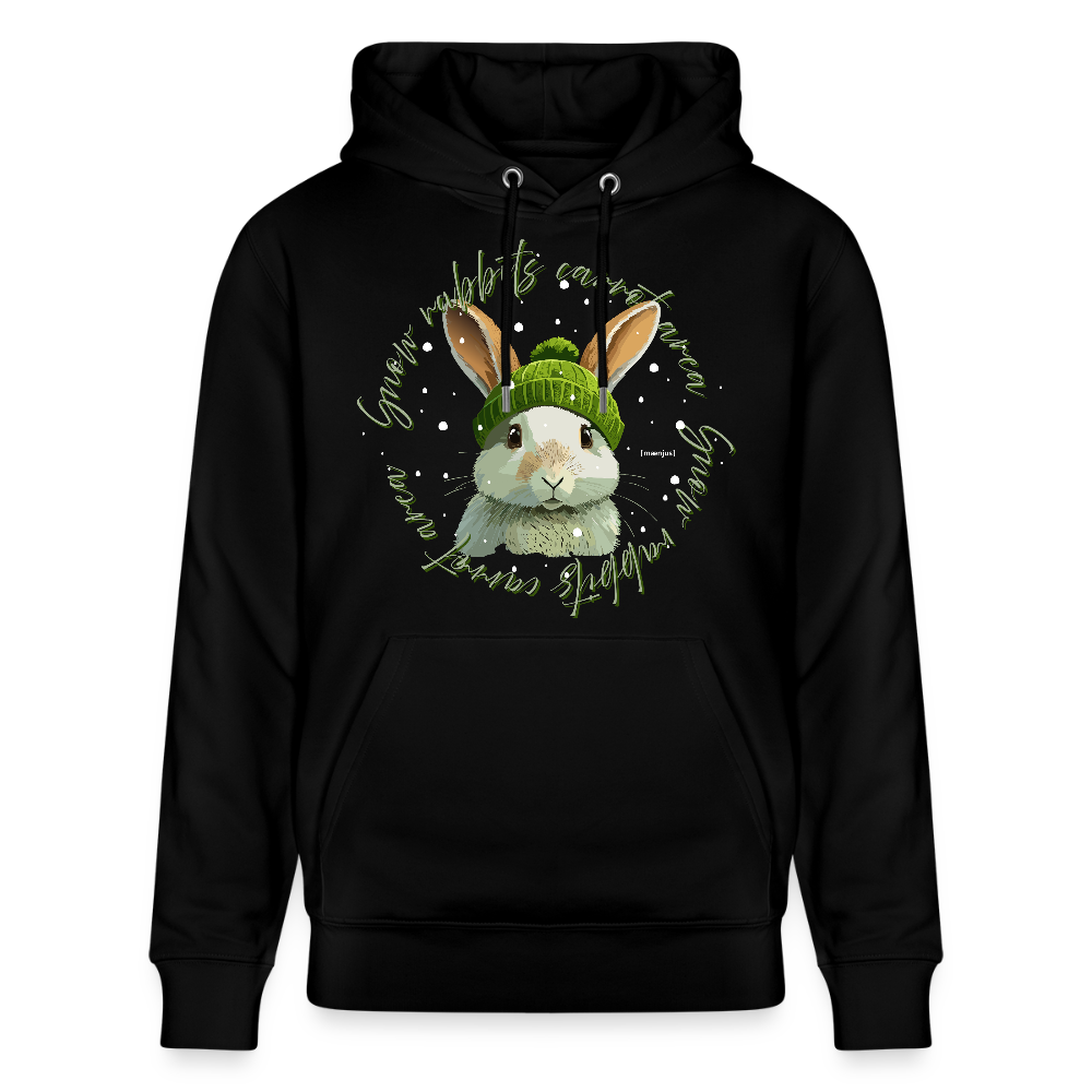 Unisex Bio-Hoodie mit SNOW RABBITS CARROT AREA PRINT - Schwarz