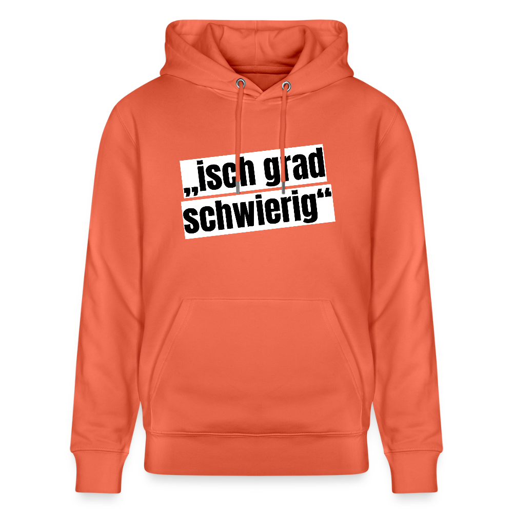 Unisex Hoodie mit ISCH GRAD SCHWIERIG PRINT - Hellrot